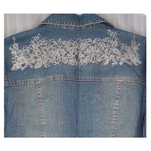 Spanner Painted Jean Jacket Women's Size 10 - NWT - Picture 3 of 6